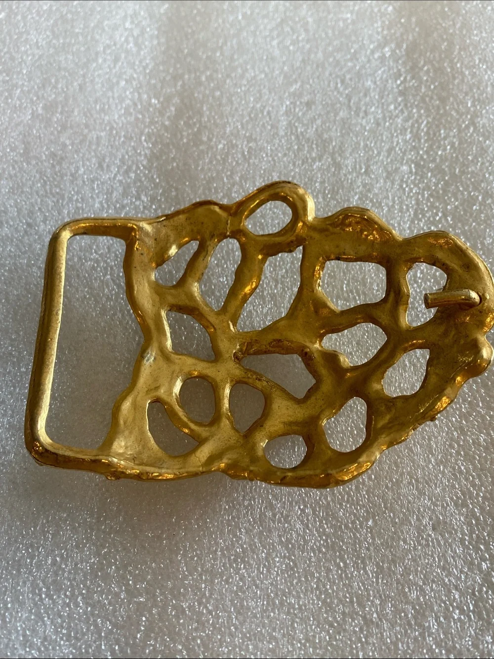 Abstract Gold Filigree Belt Buckle - Women's Accessory